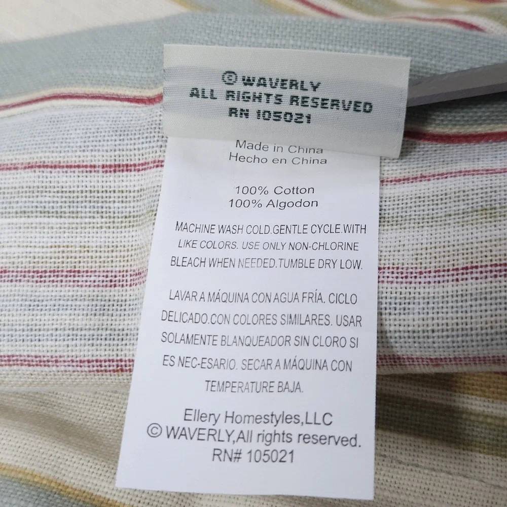 Waverly Euro Pillow Sham  Stripe Flange Traditional Country Coastal Autumn PAIR